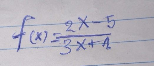 f(x)= (2x-5)/3x+1 