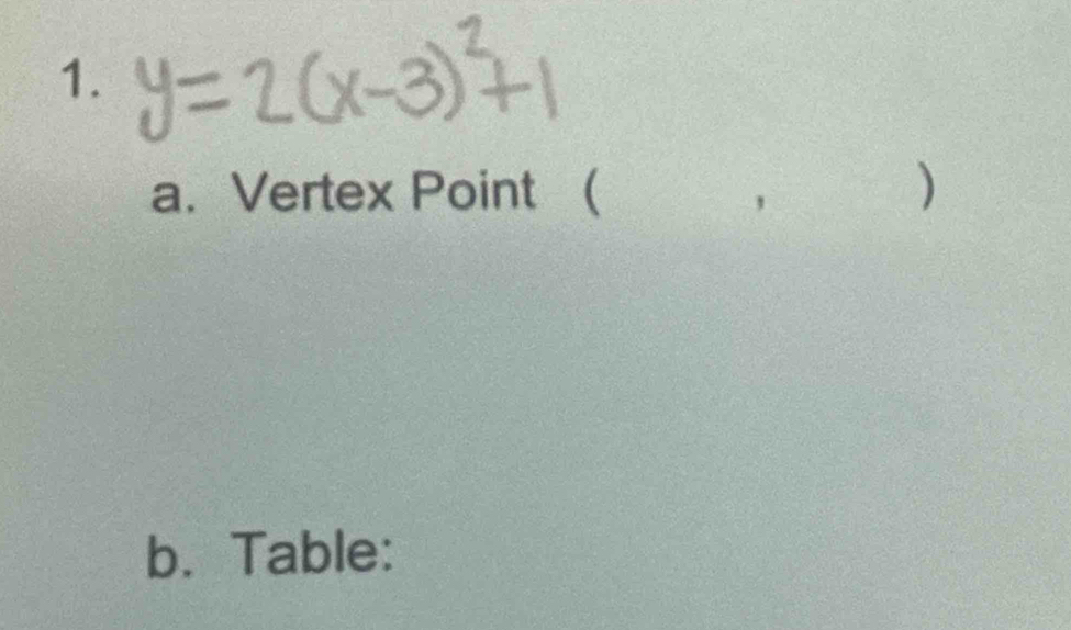 Vertex Point ( ) 
b. Table: