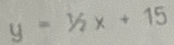 y=1/2x+15