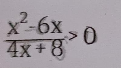  (x^2-6x)/4x+8 >0