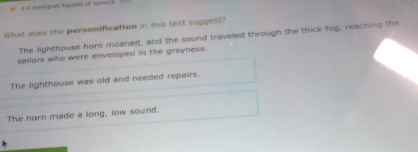 Solved: 1.4 Interpret figures of speech What does the personification ...