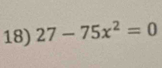 27-75x^2=0