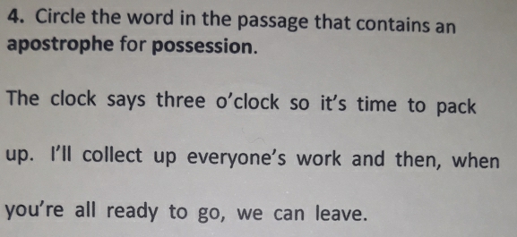 Solved: Circle the word in the passage that contains an apostrophe for ...
