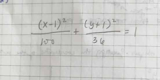 frac (x-1)^2100+frac (y+1)^236=1