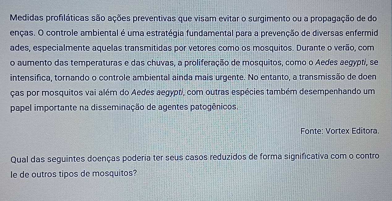 Resolvido:Medidas profiláticas são ações preventivas que visam evitar o ...