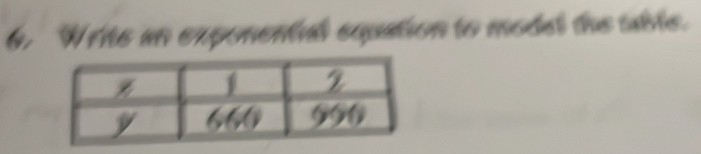 Write an exponental eqpation to model the sable.