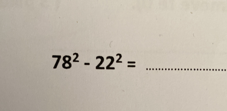 78^2-22^2=