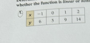 whether the function is linear or non 
1