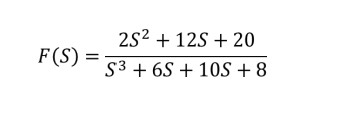 F(S)= (2S^2+12S+20)/S^3+6S+10S+8 