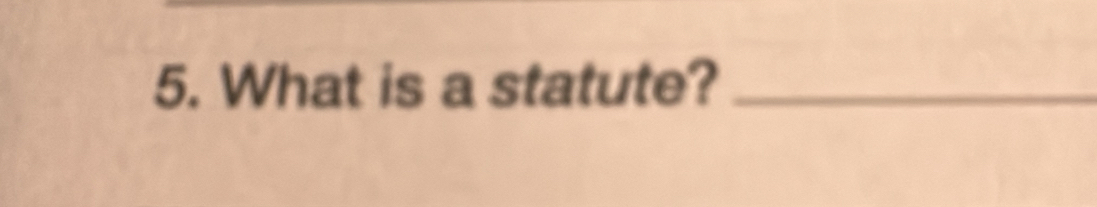 What is a statute?_