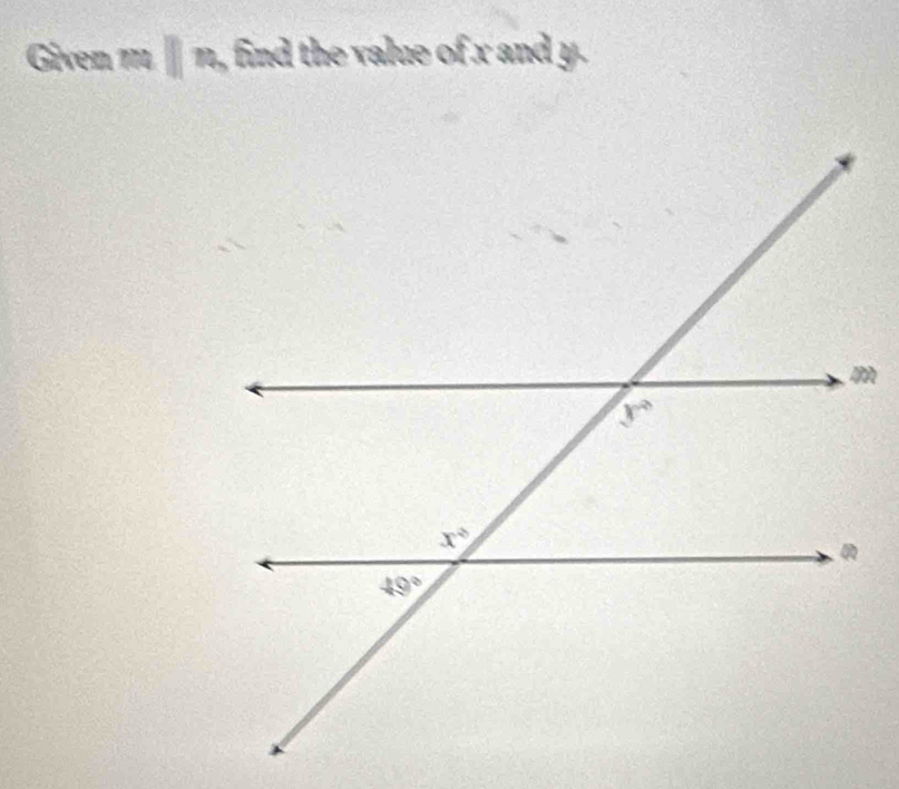 Given 111 ||n find the value of x and y .