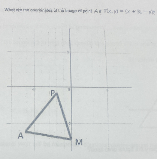 What are the coordinates of the image of point A if T(x,y)=(x+3;-y) ?