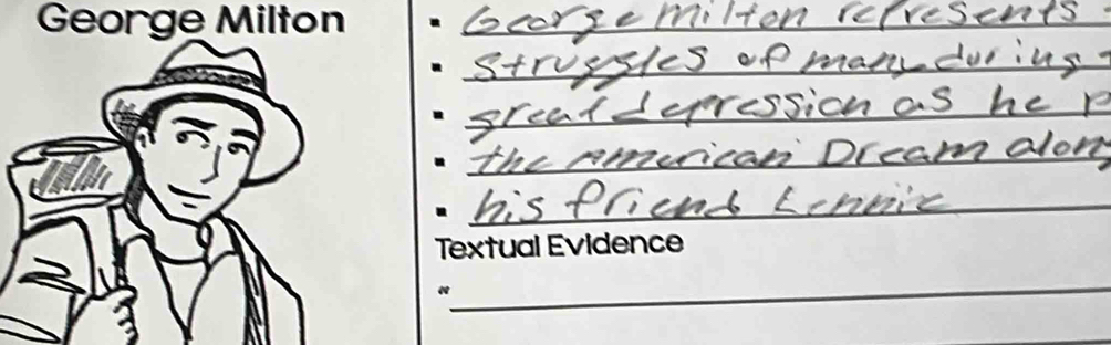 George Milton_ 
_ 
_ 
_ 
_ 
_ 
Textual Evidence 
_ 
"