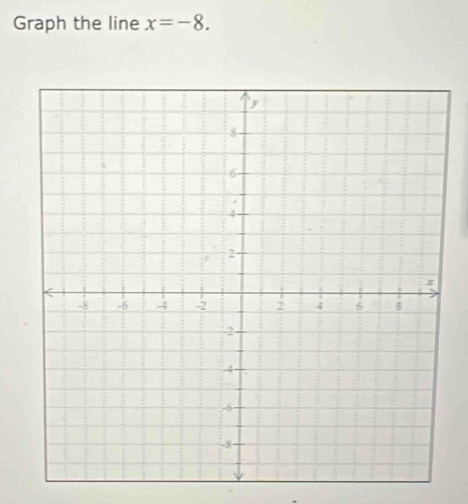 Graph the line x=-8.