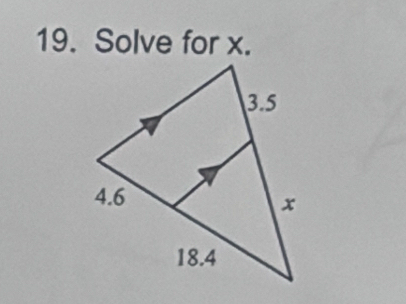 Solve for x.