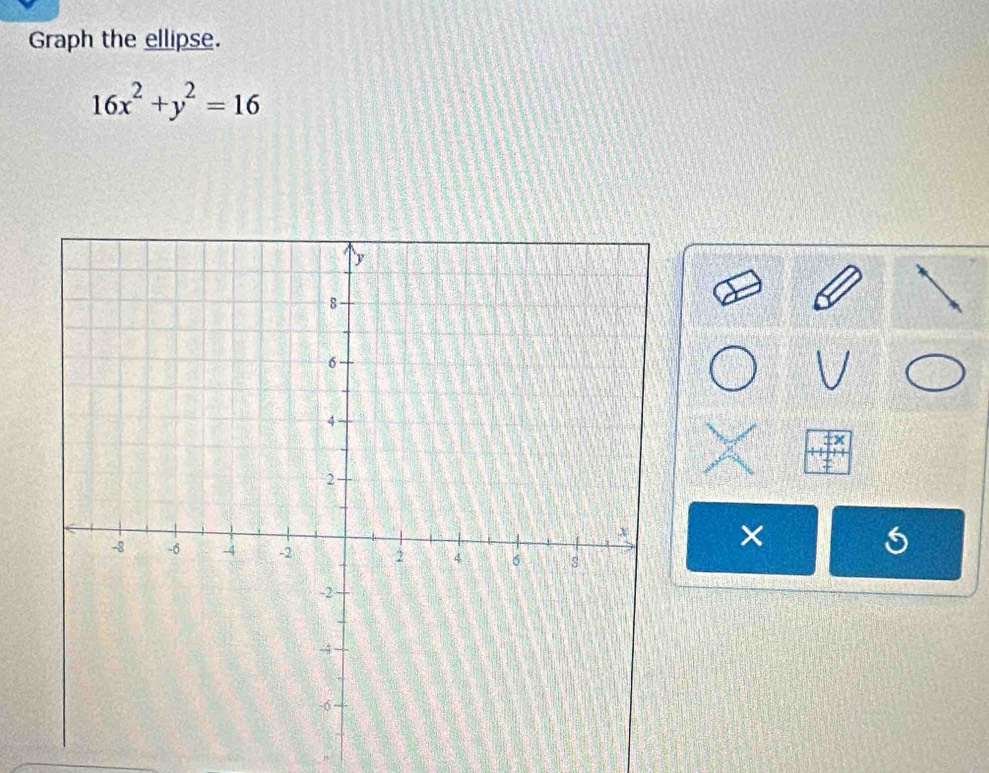 Graph the ellipse.
16x^2+y^2=16