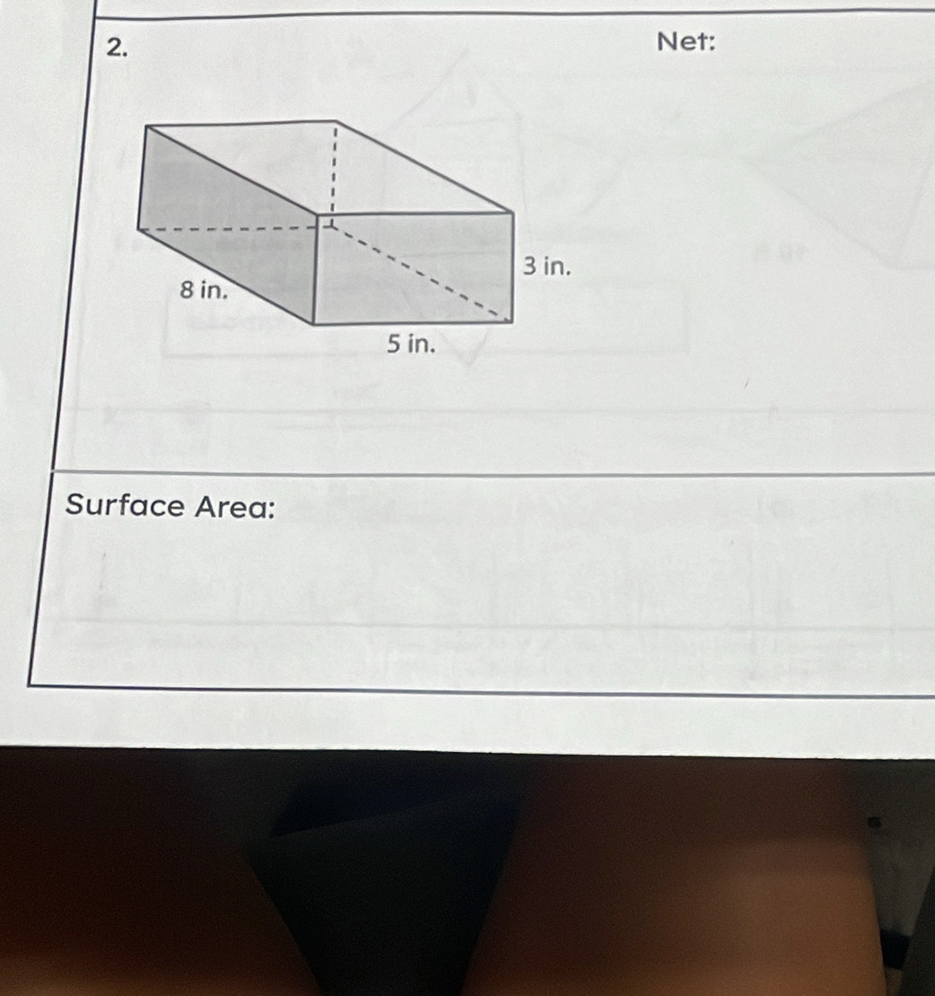 Net: 
Surface Area: