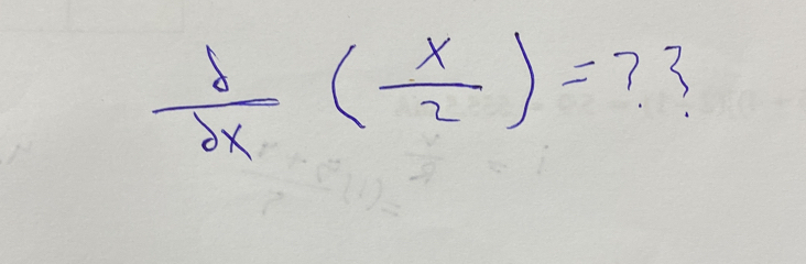  d/dx ( x/2 )= ? 3