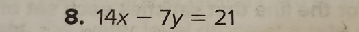 14x-7y=21