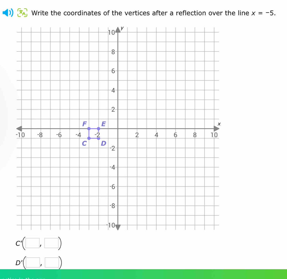 x=-5.
C'(□ ,□ )
D'(□ ,□ )