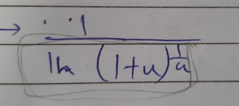 frac 1ln (1+u)^frac 1