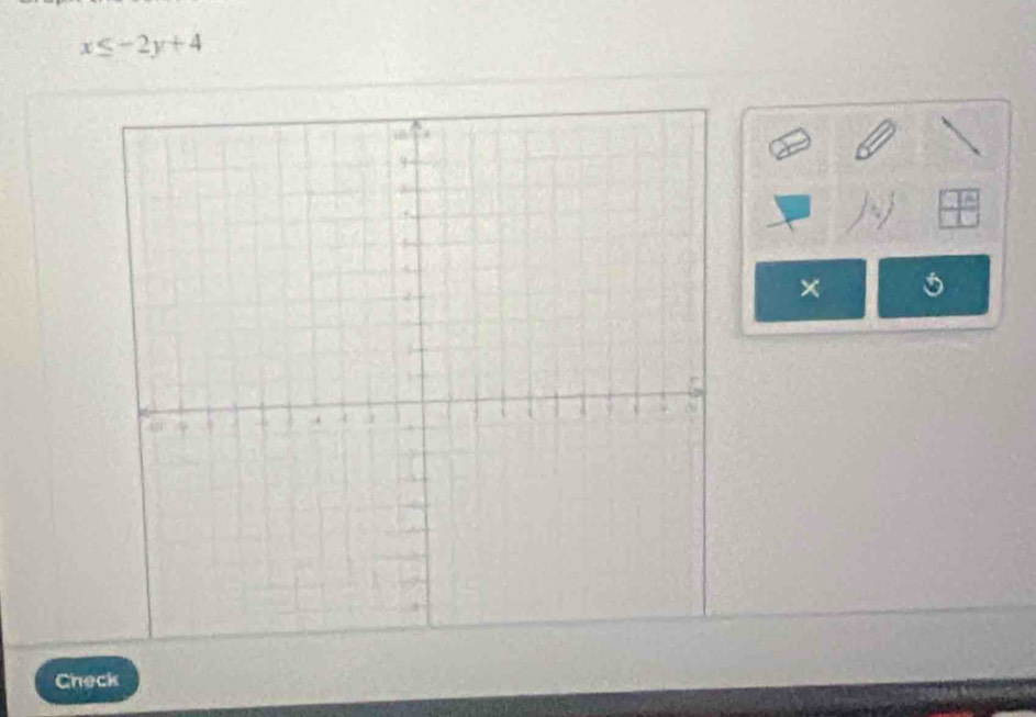 x≤ -2y+4
× 
Check