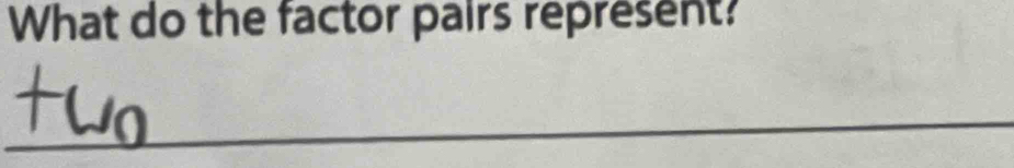 What do the factor pairs represent? 
_