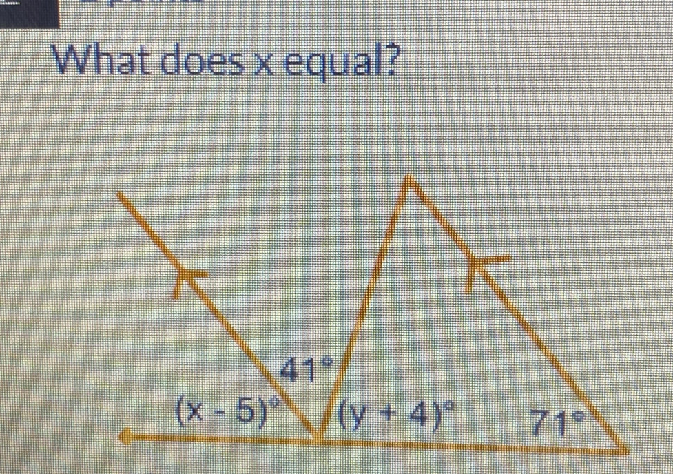 What does x equal?