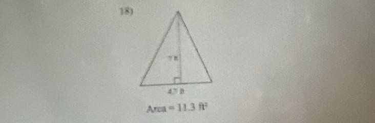 Area =11.3ft^2