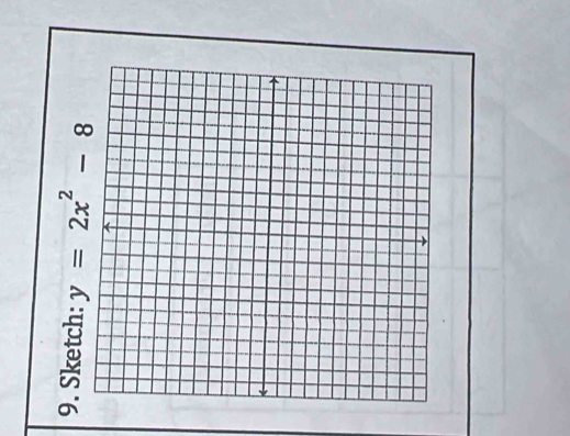 Sketch: y=2x^2-8