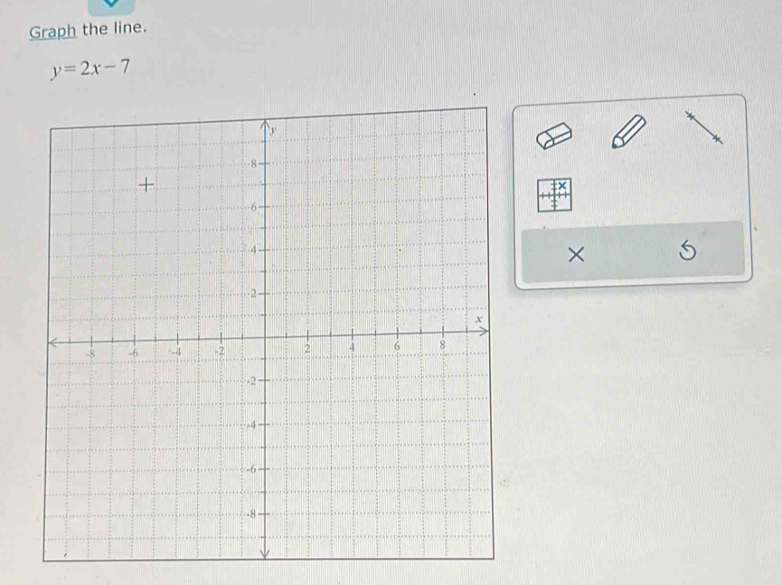 Graph the line.
y=2x-7
×