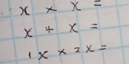 x* x=
x+x=
1* * 2x=