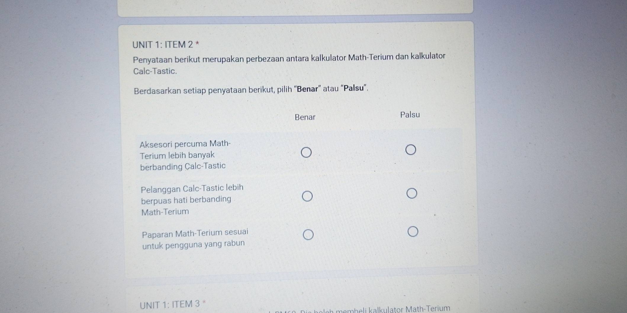 Selesai:ITEM 2 * Penyataan berikut merupakan perbezaan antara ...