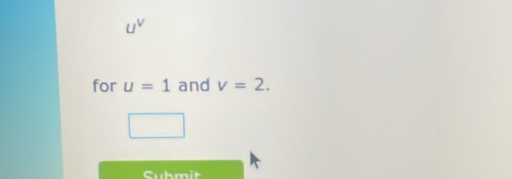 for u=1 and v=2. 
Cubmit