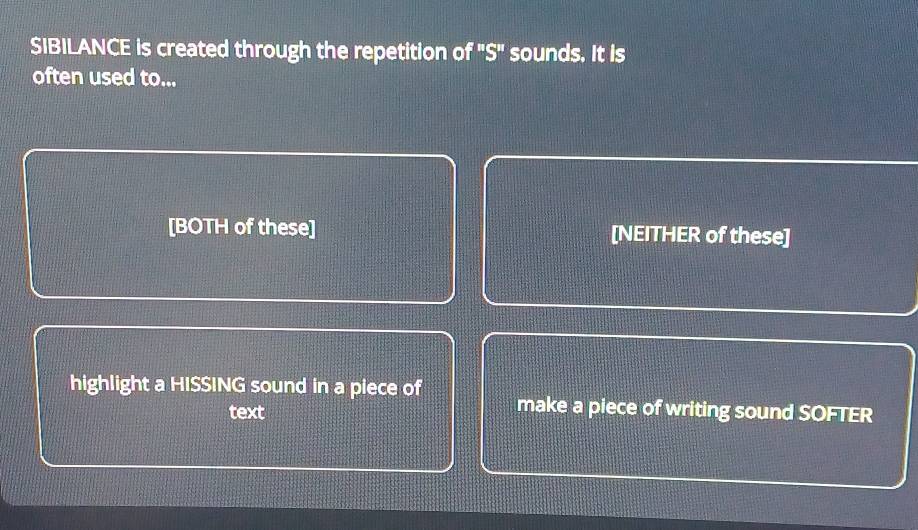 Solved: SIBILANCE is created through the repetition of 