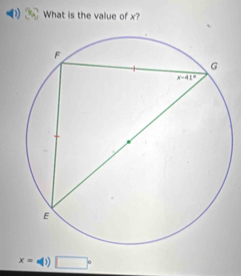 What is the value of x?
x=□ ) □°