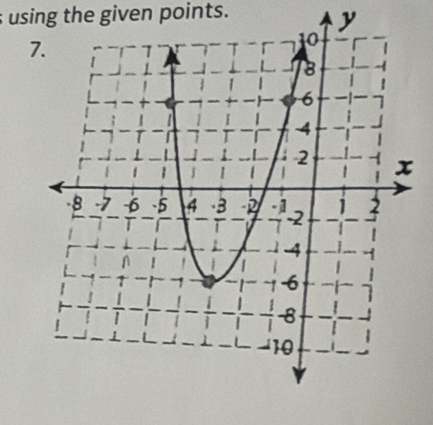 using the given points.
y
7