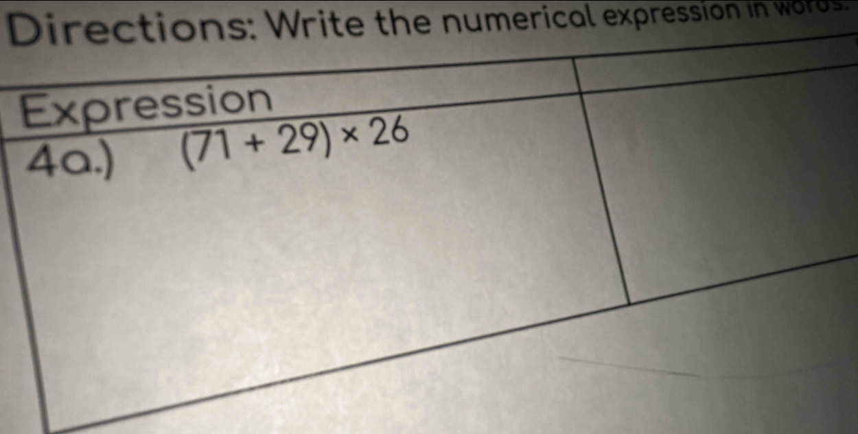 numerical expression in woss