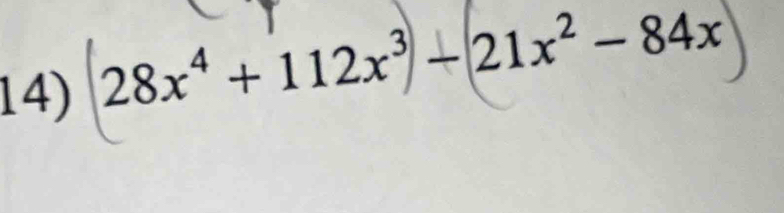 28x⁴ + 112x³ − 21x² − 84x