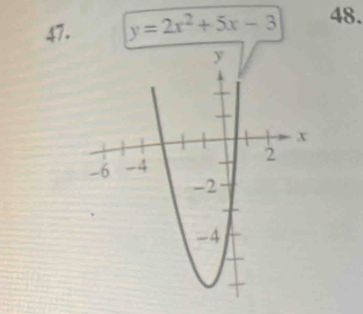 y=2x^2+5x-3 48.