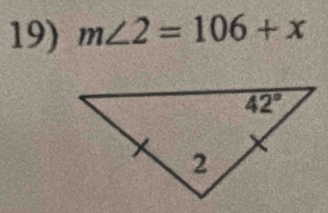 m∠ 2=106+x