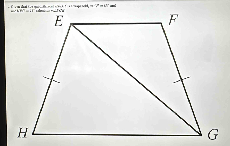 m∠ H=66° and