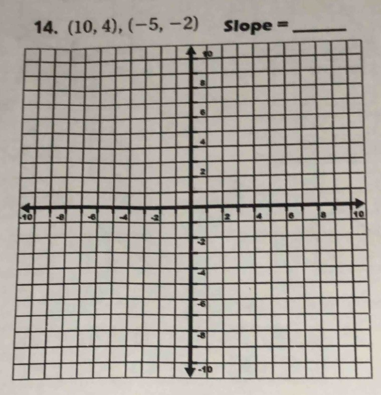 (10,4), (-5,-2) Sope =_ 
0