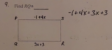 Find RQ=
_