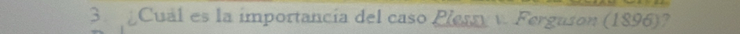 Cuál es la importancía del caso Plessy v. Ferguson (1896)?