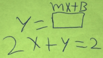 mx+B
y=□
2x+y=2