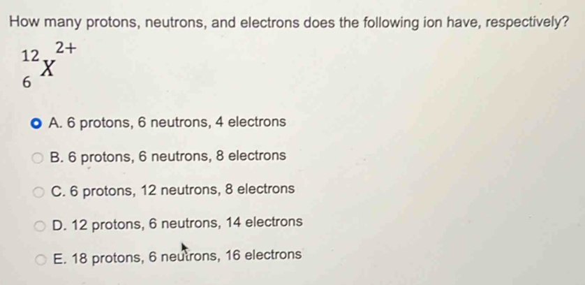 Solved: How many protons, neutrons, and electrons does the following ...