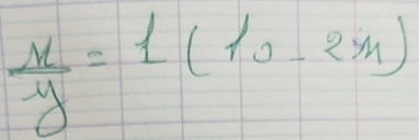  x/y =1(10-2m)