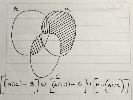 [AnC)-B]∪ [(A∩ B)-C]∪ [B-(A∪ C)]