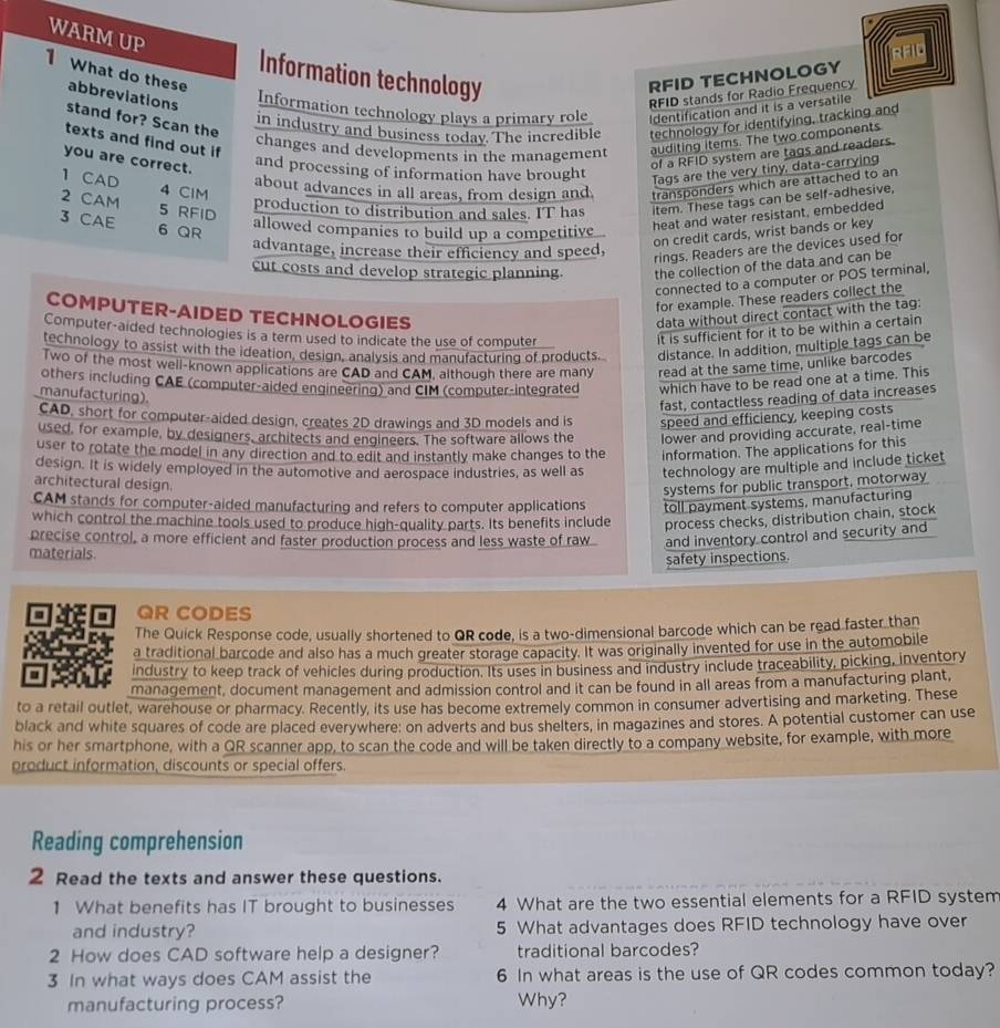 Risolto:RFI WARM UP Information technology RFID TECHNOLOGY 1 What do ...